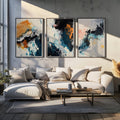 Abstract Brush Stroke Wall Frame Set of 3