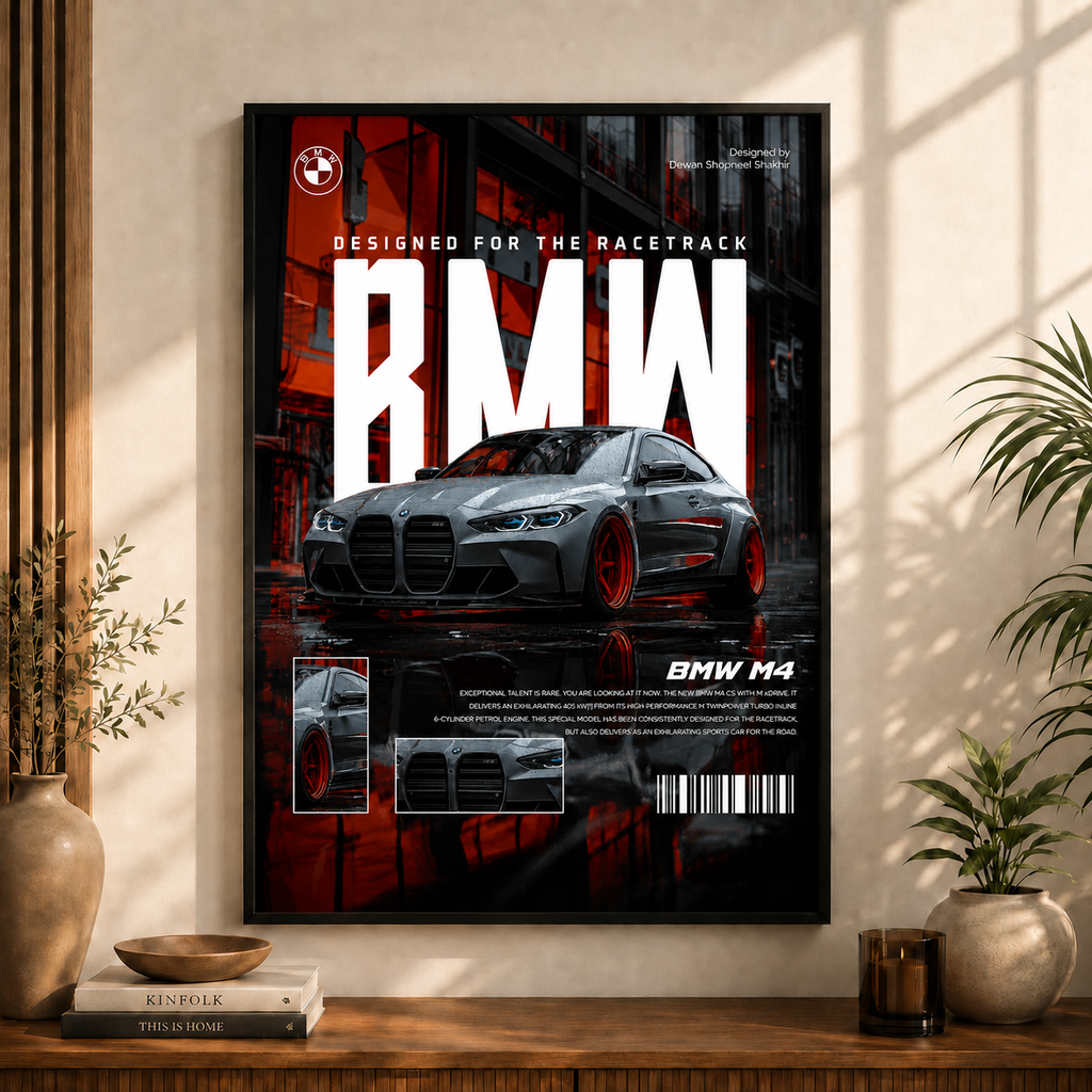 BMW M4 Race Track | Premium Car Wall Art
