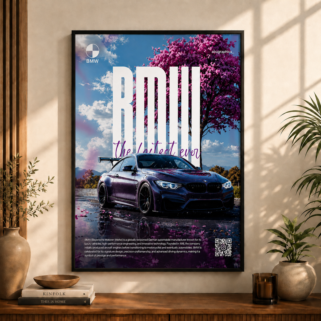 BMW M4 Cherry Drive | Premium Car Wall Art
