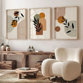 Earth Tone Boho Botanical Wall Art Set of 3