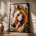 Golden Spirit | Abstract Horse Wall Art