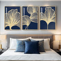 Modern Gold Ginkgo Wall Art Set of 3