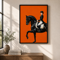 Dressage in Vermillion™ | Premium Equestrian Wall Art