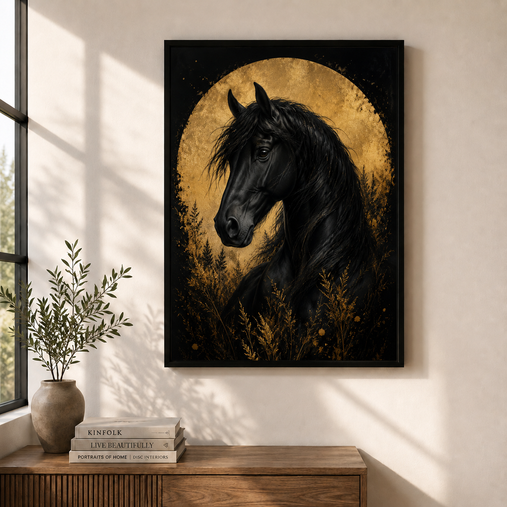 Midnight Sovereign | Premium Equestrian Wall Art