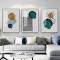 Geometric Organic Shapes Triptych - Set of 3