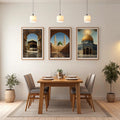 Islamic Holy Places Wall Frame Set of 3 – Kaaba, Masjid an-Nabawi & Al-Aqsa Art