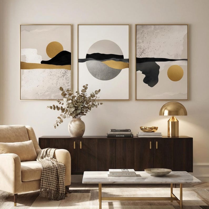 Modern Abstract Wall Art - Set of 3 Wall Frames