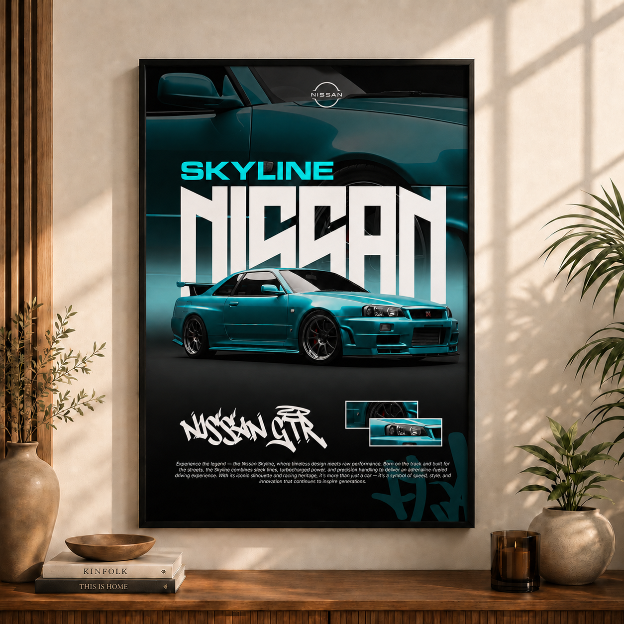 Skyline Teal Legend | Premium JDM Wall Art