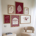 Islamic Burgundy Gallery Decor (Set of 6) | Frames Valley