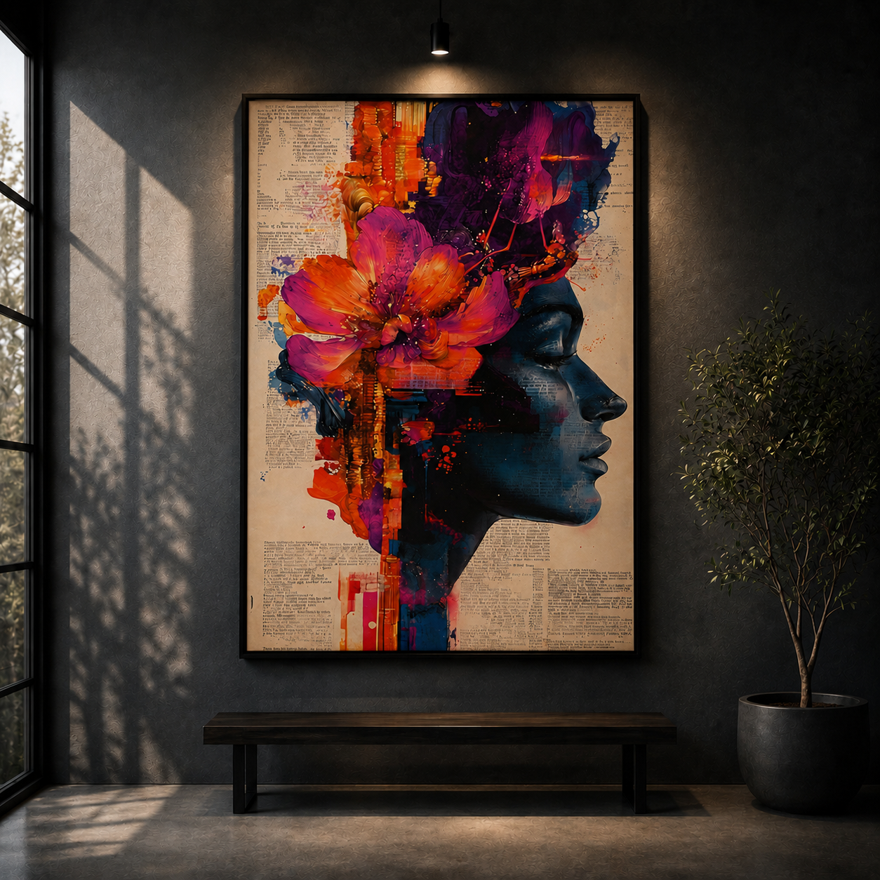 Floral Mind | Abstract Profile Wall Art