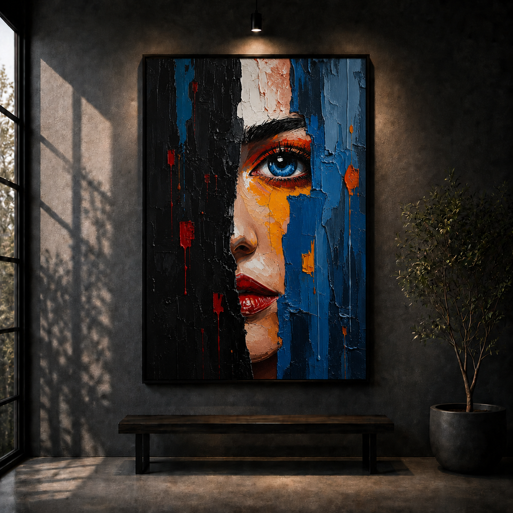 Hidden Gaze | Abstract Portrait Wall Art