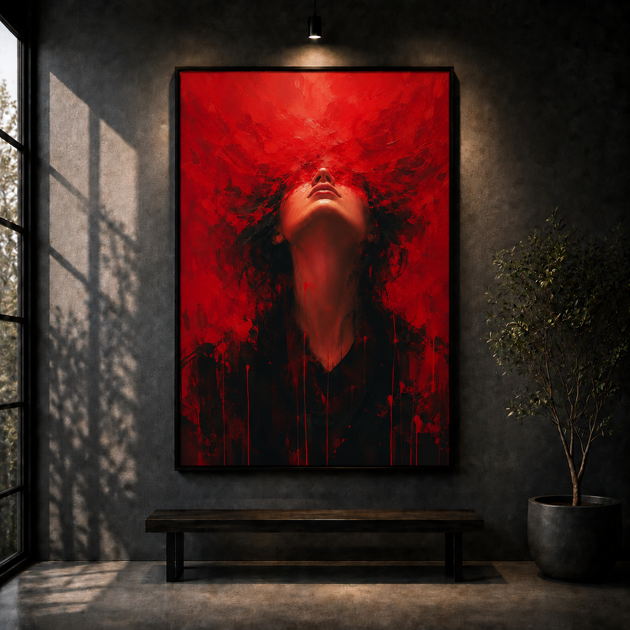 Red Awakening | Abstract Face Wall Art
