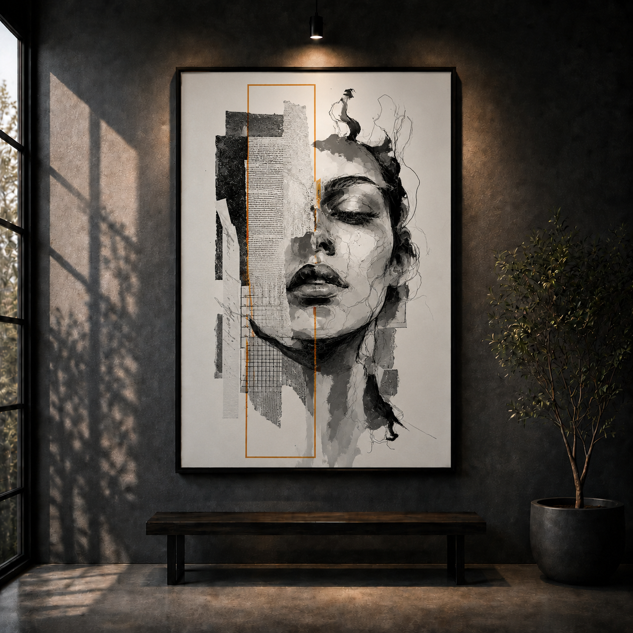 Monochrome Muse | Minimal Portrait Wall Art