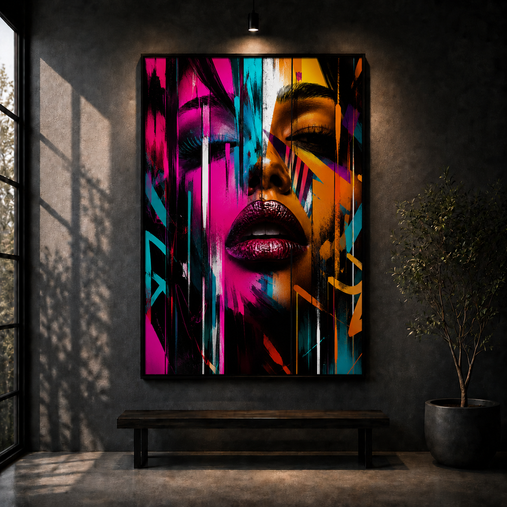 Neon Muse | Pop Abstract Portrait Wall Art