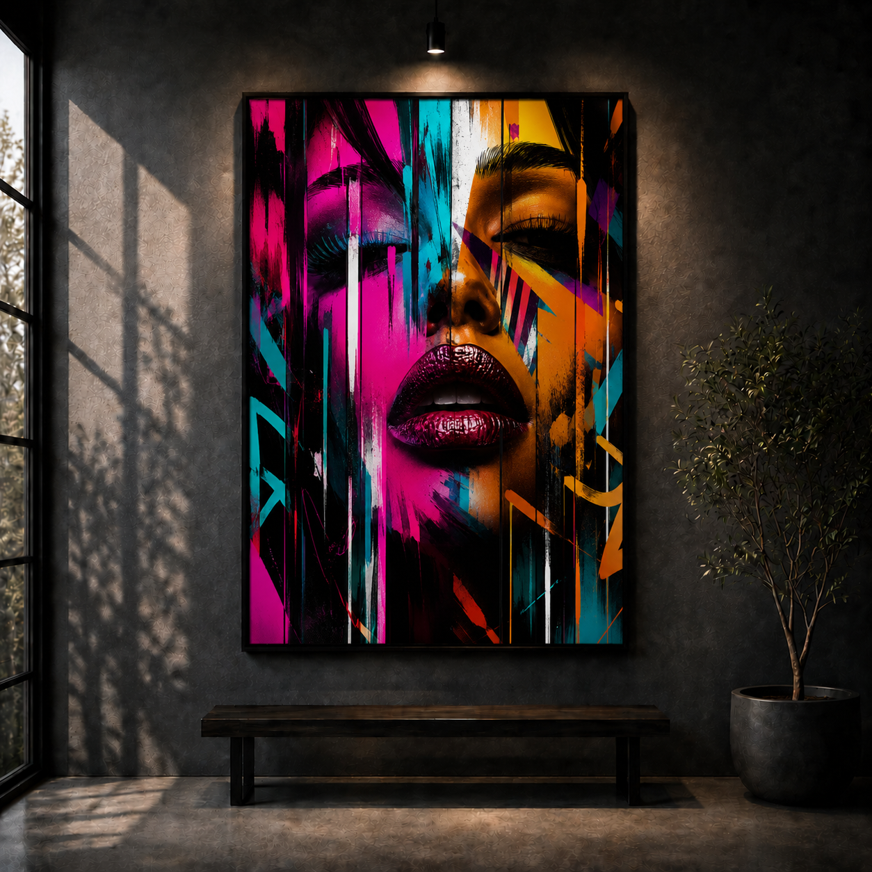 Neon Muse | Pop Abstract Portrait Wall Art