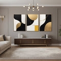 Luxury Abstract Black & Gold Wall Frame Set of 3