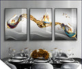 Luxury Abstract Gold Textured Wall Frame Set of 3