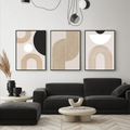 Minimalist Nordic Rainbow Arch Triptych- Set of 3