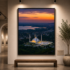 Crown of the Capital | Faisal Mosque at Sunset Wall Art