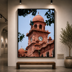The Red Legacy | Lahore Museum Clock Tower Wall Art