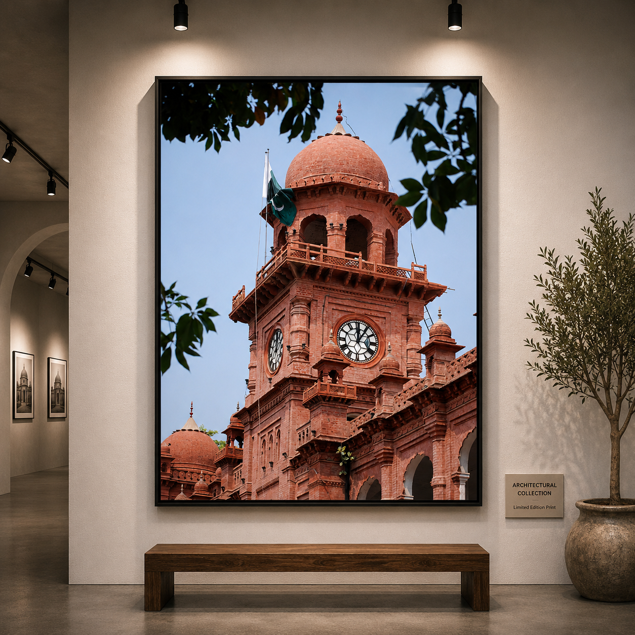 The Red Legacy | Lahore Museum Clock Tower Wall Art