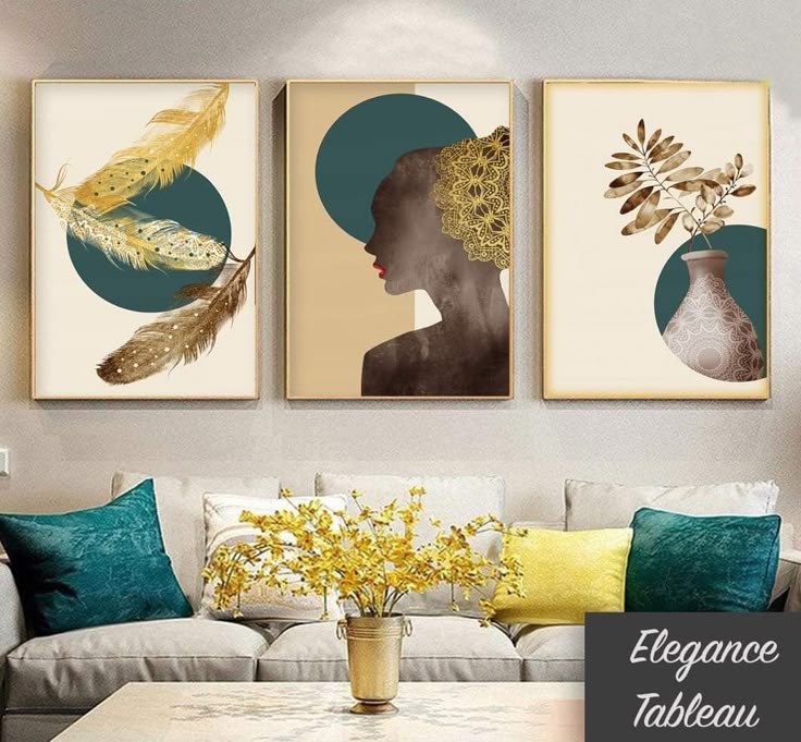 Elegant Abstract Triptych Wall Art