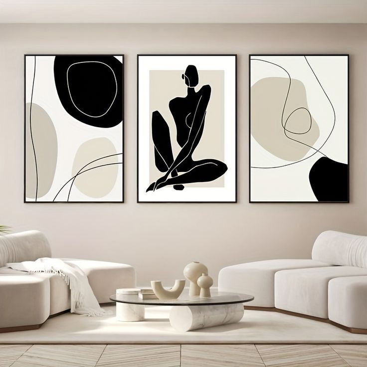 Nordic Style Abstract Line Art Frames - Set of 3