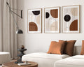 Modern Abstract Geometric Triptych Wall Art