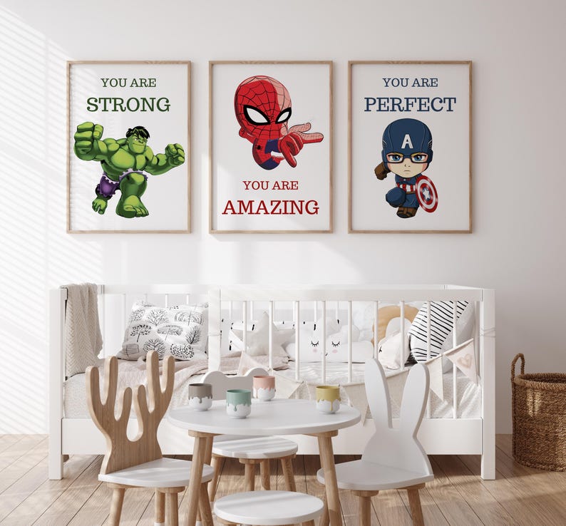 Marvel Superhero Inspirational Wall Art Set